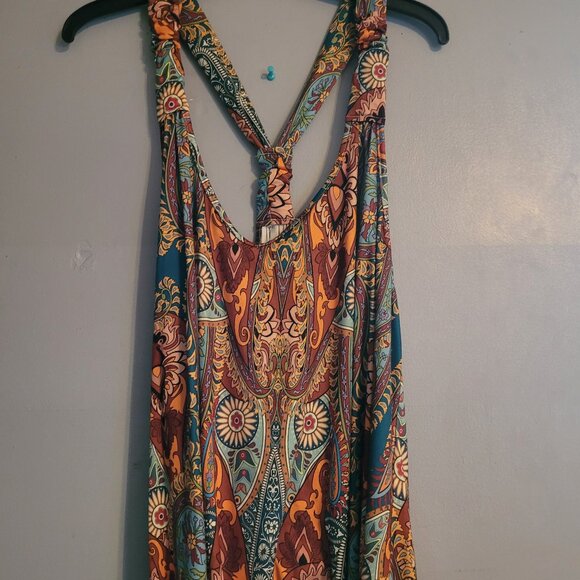 SZ 4Xl Boho Style Loose Drop Crotch Jump Suit Romper Open Shoulders - Picture 1 of 6
